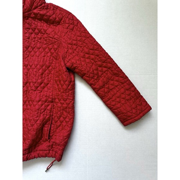 Lands’ End Red Quilted Puffer Coat Women’s Small Red Zip Up Primaloft Jacket - Picture 4 of 14